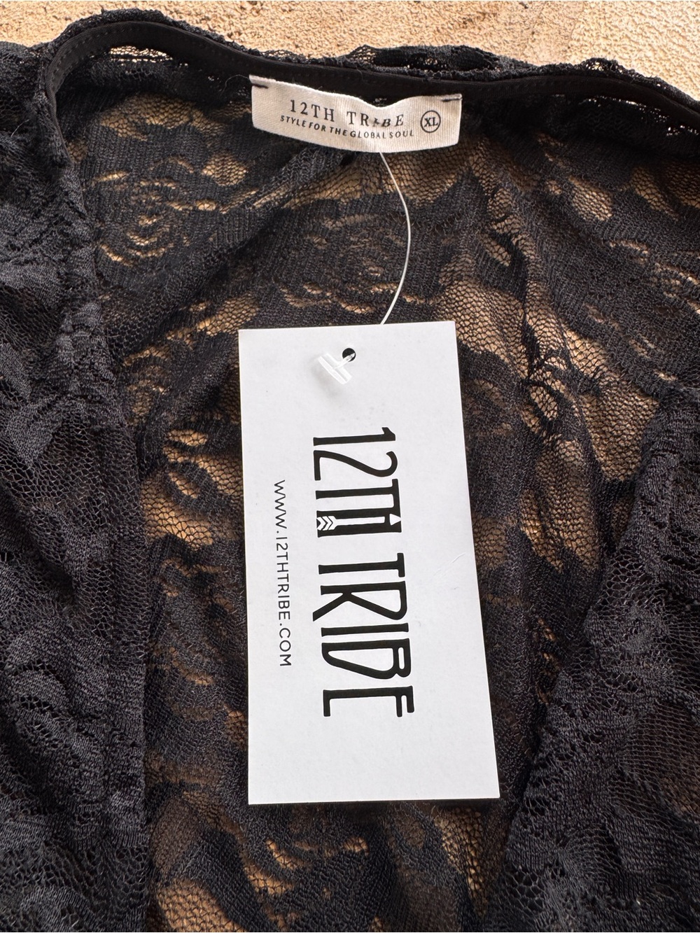 12th Tribe Delilah Black Cut Out Lace Maxi Dress XL Sheer Boho Festival NWT - Picture 6 of 10